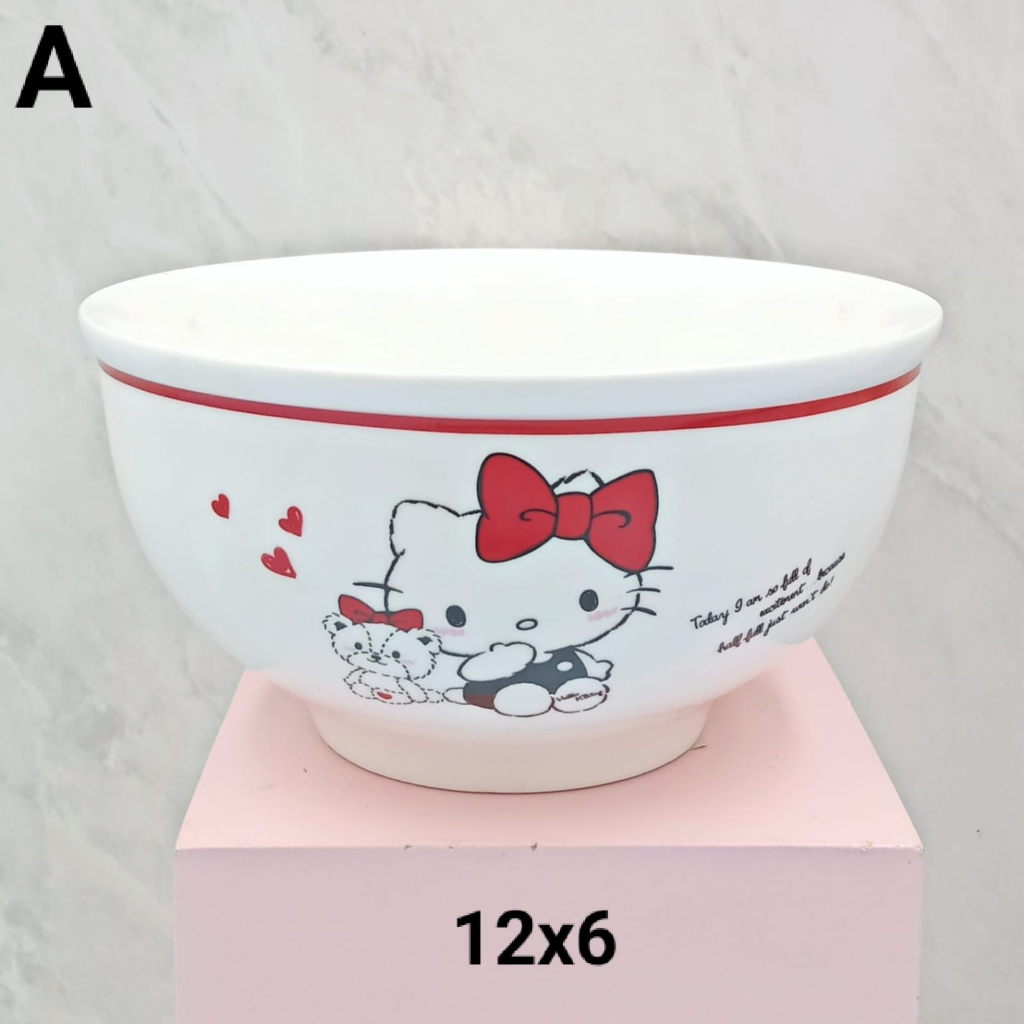 SET KERAMIK MANGKOK+GELAS HK MERAH