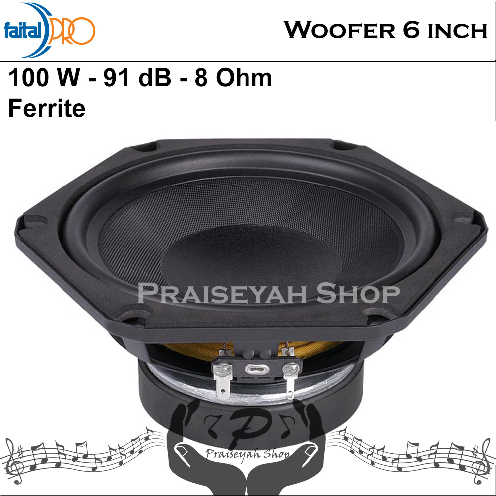 Faital Woofer Speaker Komponen 6 inch 6FE100 8 ohm