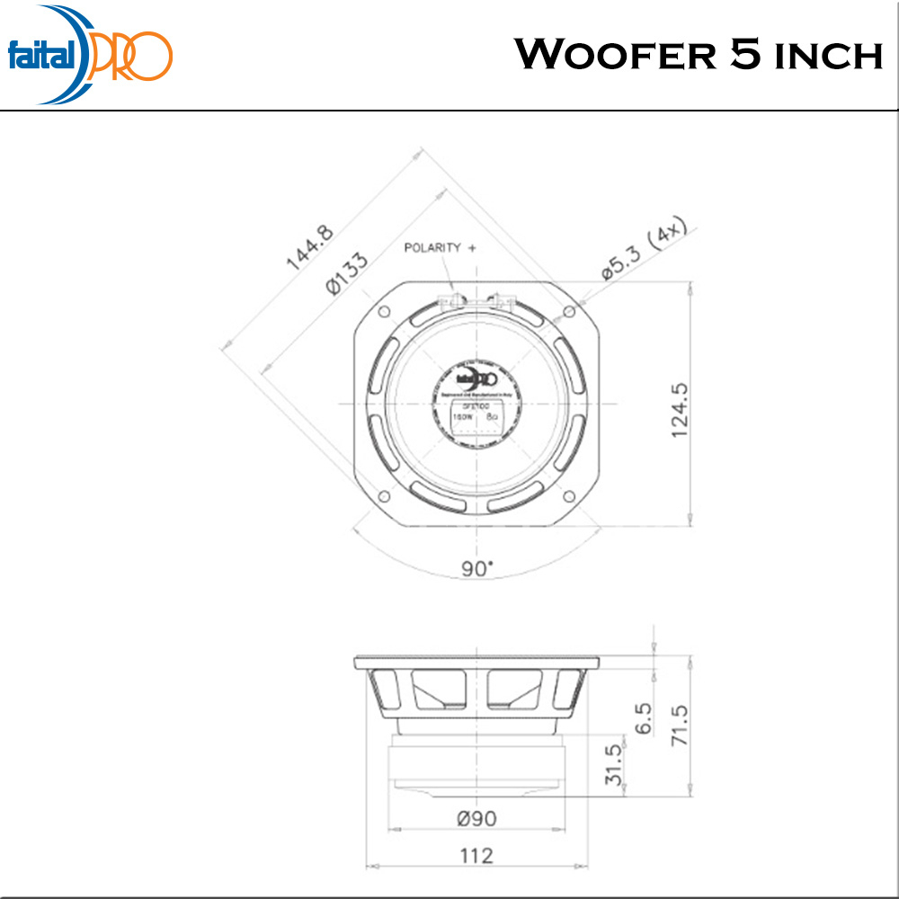 Faital Woofer Speaker Komponen 5 inch 5FE100 8 ohm