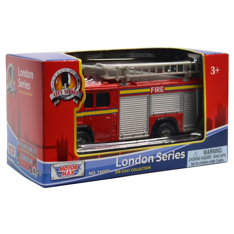 Motormax London Series Diecast Truck Fire 1:43 76006 Mobil Pemadam