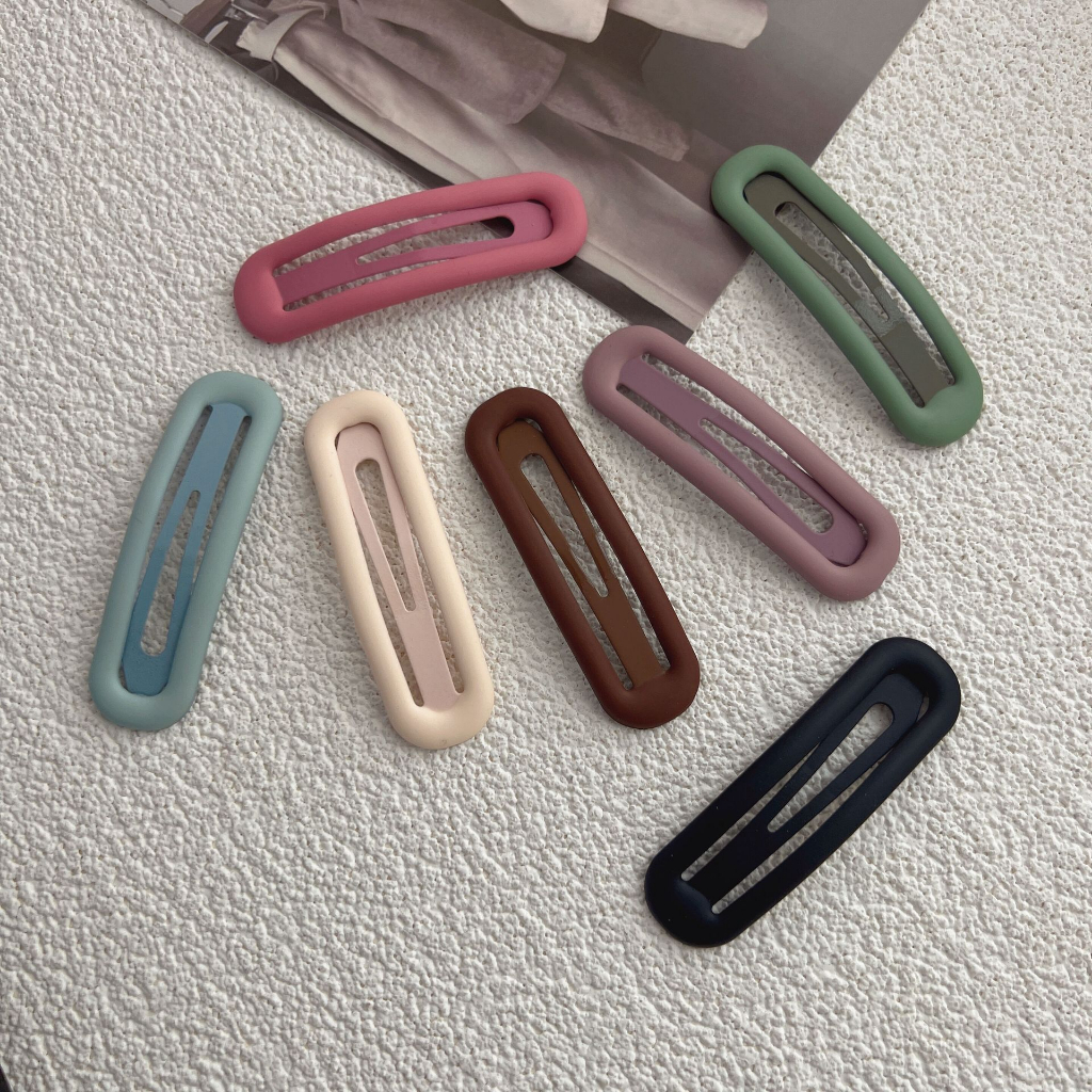 JEPIT PIN PONI RAMBUT BASIC RETRO RECTANGLE PERSEGI SOLID SOFT COLOR RETRO BANGS FRIDGE BOBBY PINS WARNA POLOS JEPITAN HAIRCLIP PLASTIC HAIR CLIP SNAP HAIRPIN SNAP ELEGAN FRENCH VINTAGE KOREAN STYLE AKSESORIS KLIP MINI RAMBUT COLORFUL RIBBON ACCESSORIES