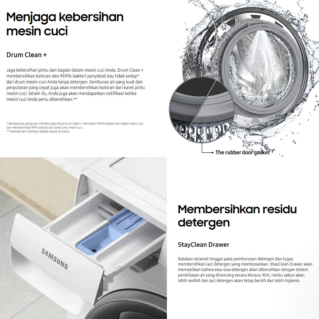 Mesin Cuci Samsung Front Loading [9,5 Kg] WW95T654DLX/SE