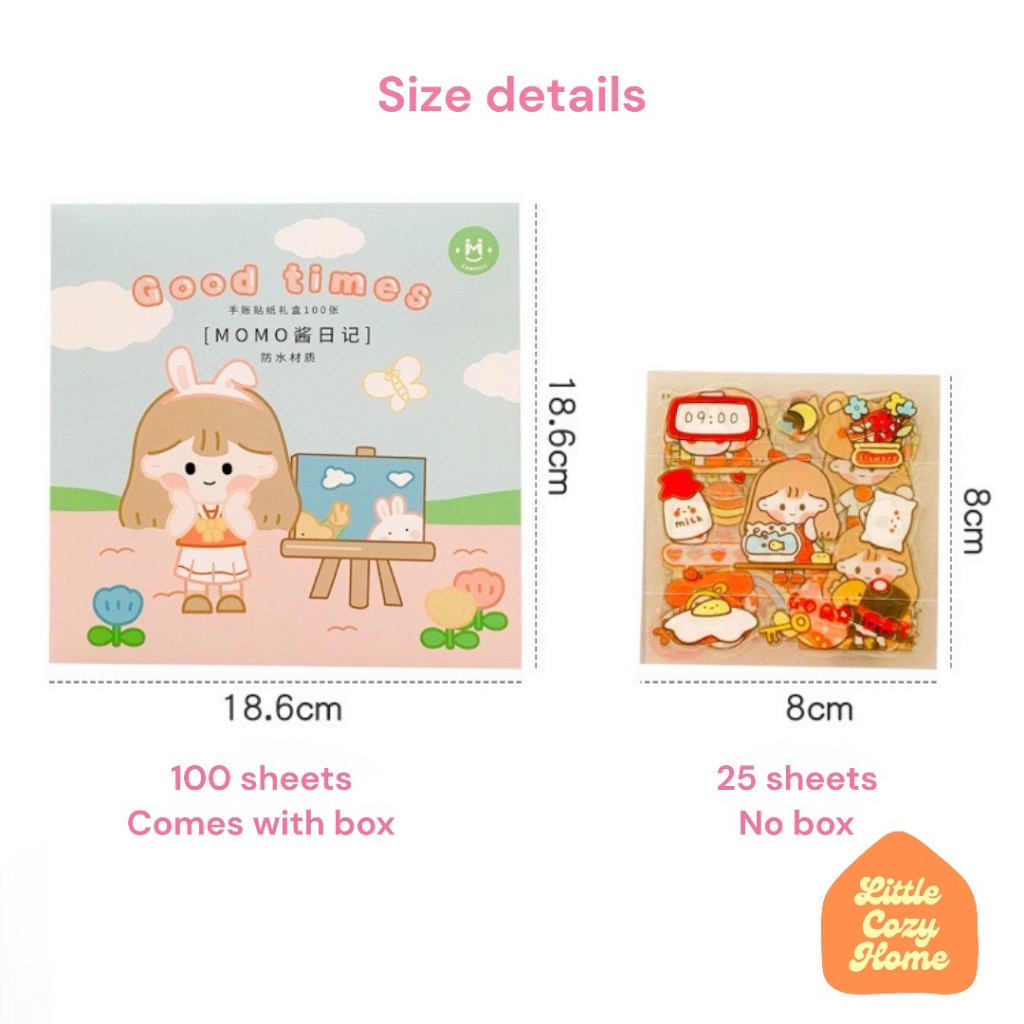 Momo Sticker Pack Paket Stiker Lucu Ala Jepang Korea Karakter Momo Anak Cewek Mainan Anak Perempuan Hiasan Dekorasi Sticker Imut Sovenir Kado Ultah Anak Viral