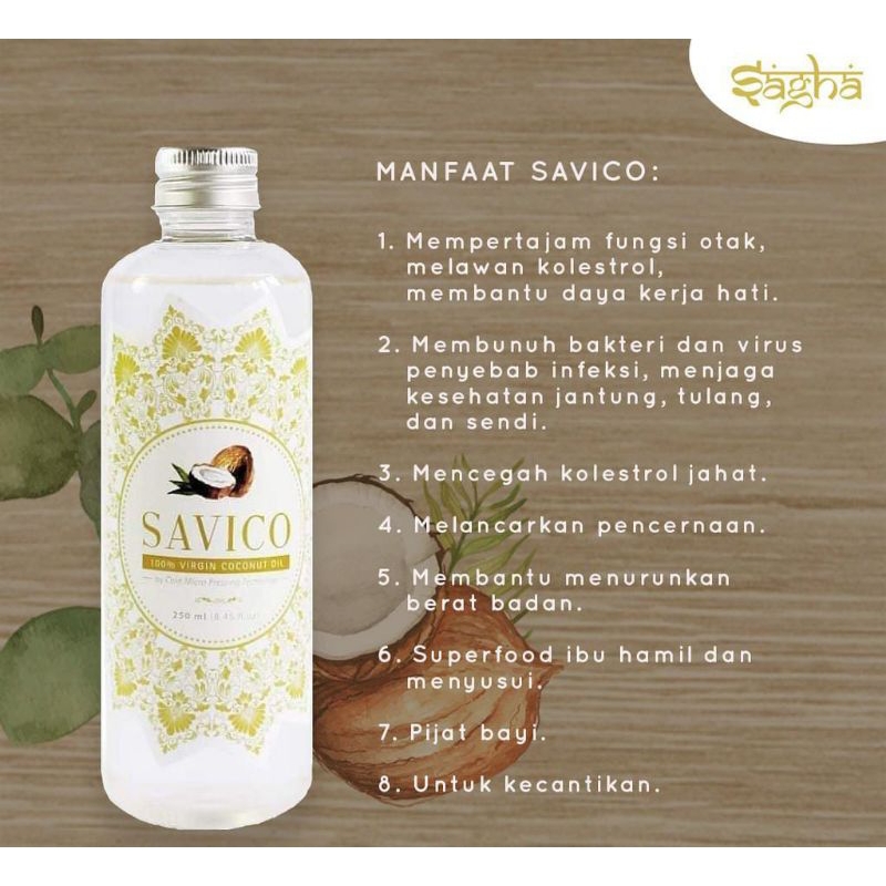 Savico ORI / LIGHT Sagha VCO ORIGINAL 250 ml virgin coconut oil