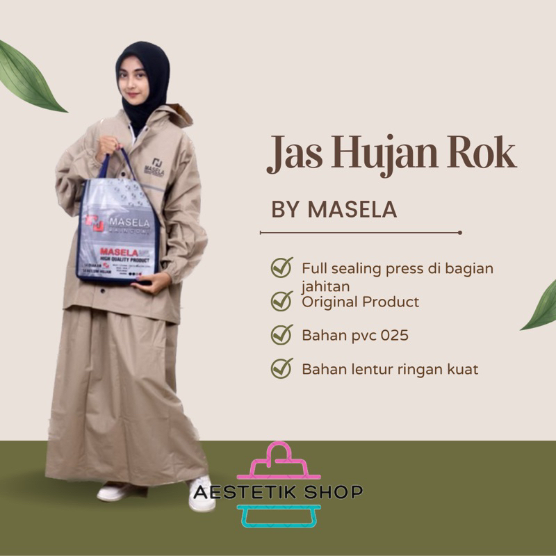 JAS HUJAN ROK WANITA MASELA SEALPRES ANTI REMBES