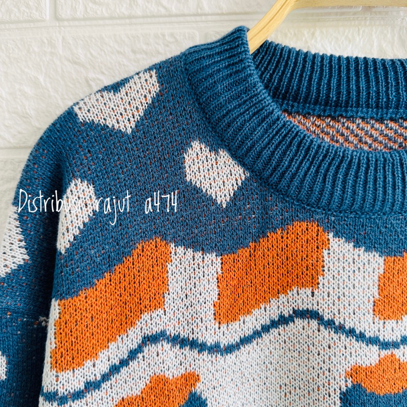 DIST SWEATER RAJUT PREMIUM MOTIF STROBEERY ATASAN WANITA LENGAN PANJANG