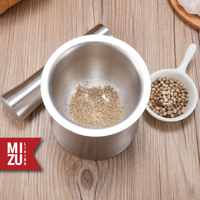 TSUBUSU M Mortar Pestle Ulekan Cobekan Tumbukan Obat Stainless Steel