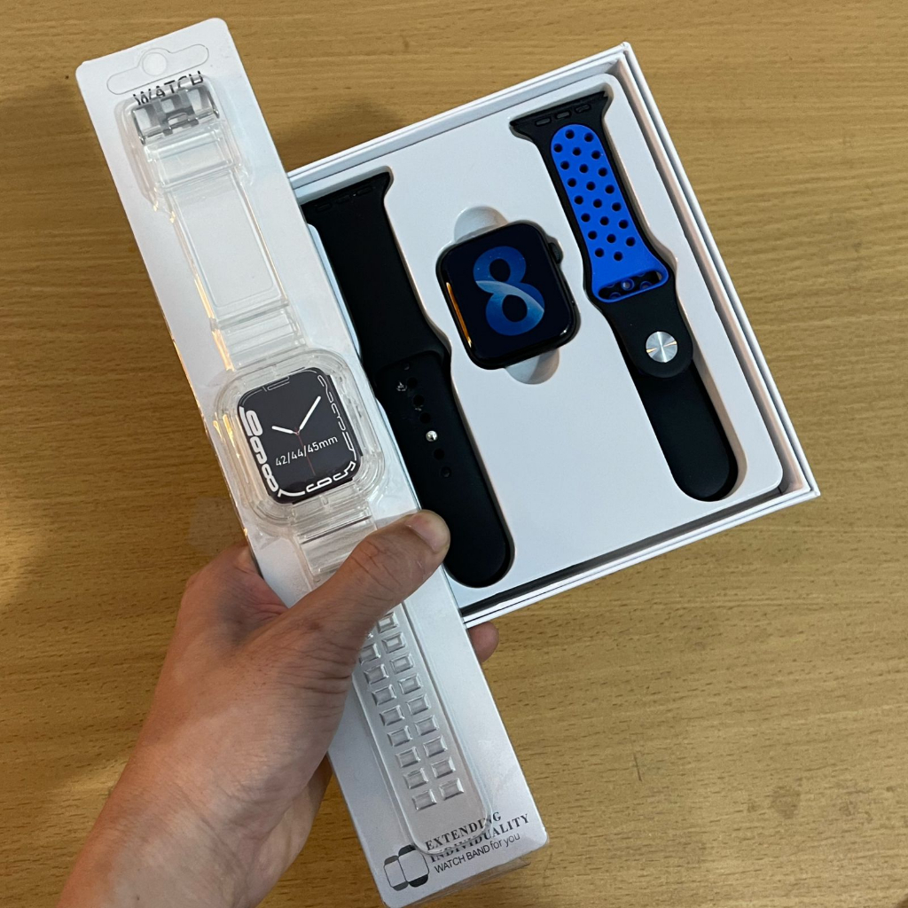 JAM TANGAN Smartwatch T55 Dapat Free Anti Body Transparan