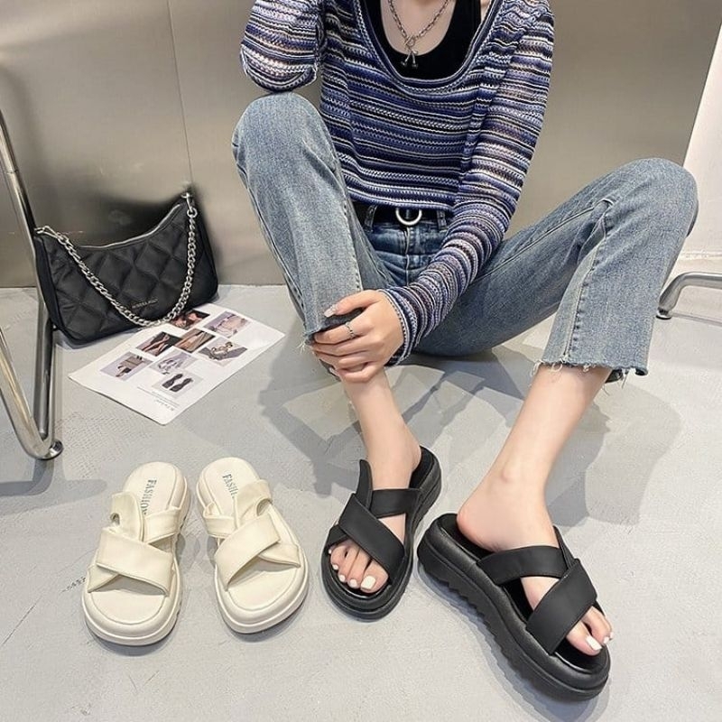MYSTYLE Diana Korea Design Sandal Flat Fashion Wanita Import