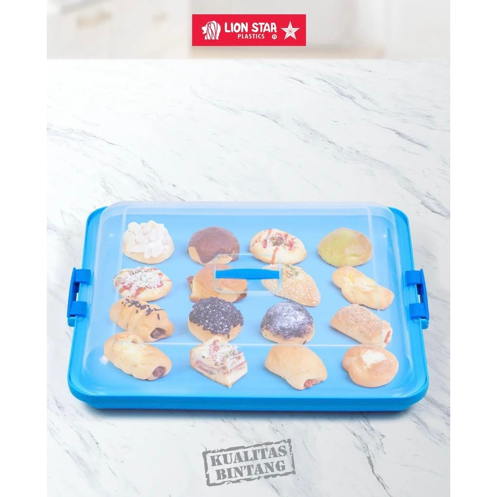 ( BISA COD ) PROMO Lion Star Kotak Kue Tampah Persegi / Lion Star JX-18 Piaza Store &amp; Serve 01 / Tempat Kue Kecil / Tempat Donat / Tempat Roti / Wadah Kue / Kotak Kue Basah / Tempat Kue Nampan