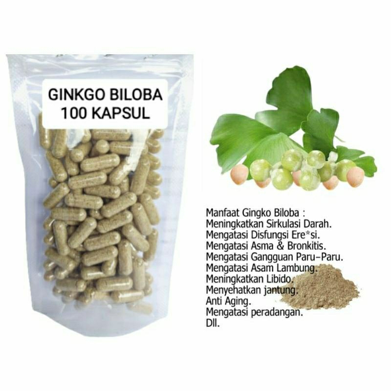 

GINKGO BILOBA 100 KAPSUL OBAT HERBAL TERBAIK TOPP SELLER JATIM (PREMIUM QUALITY)