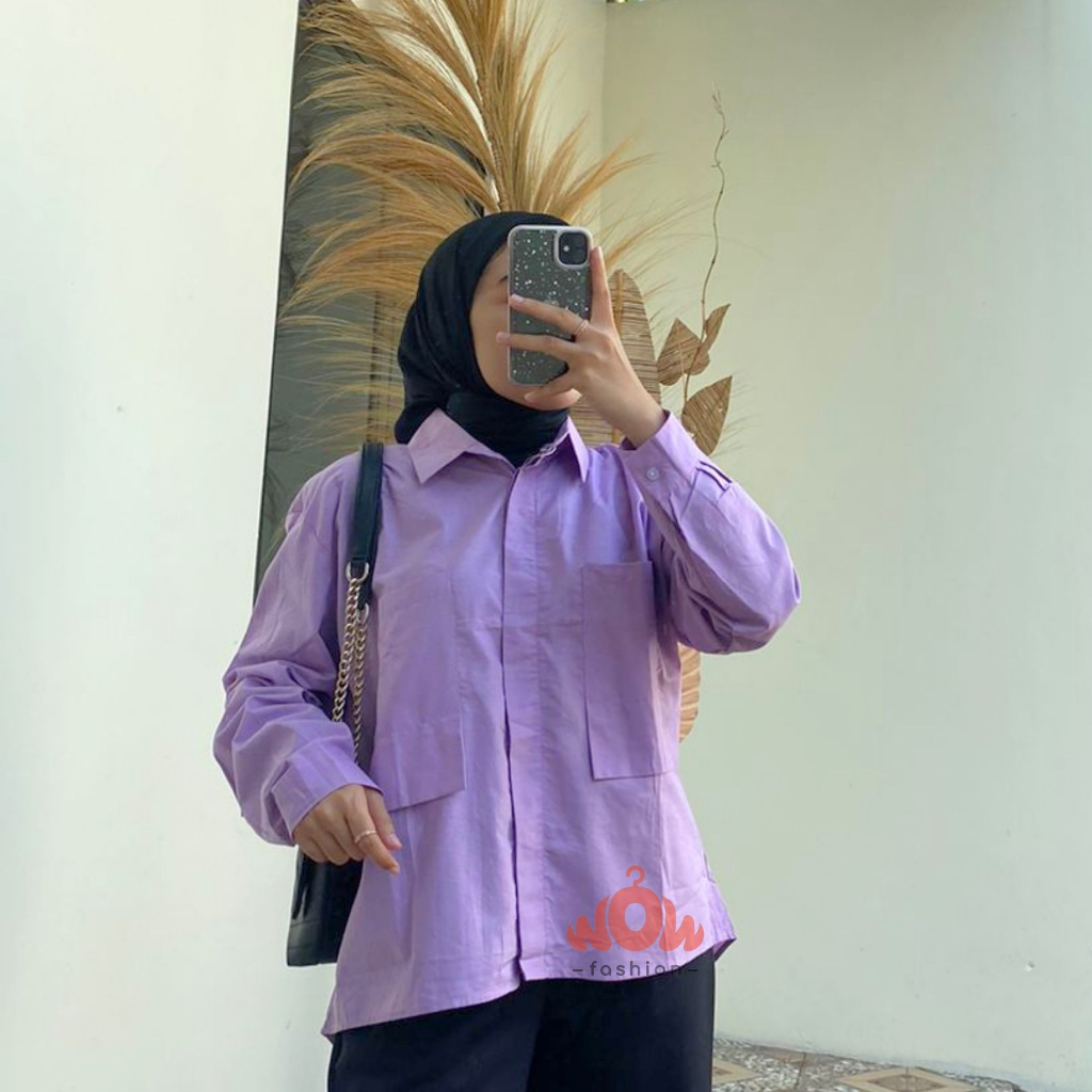 WOW-Seena Kemeja Poplin Oversize Wanita