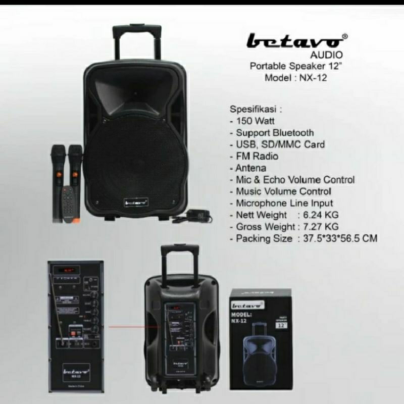 Speaker portable Betavo NX-12 ukuran 12inch