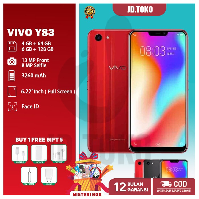 Hp VIVO Y83 6/128 6.22inch Garansi Toko 1 Tahun Murah