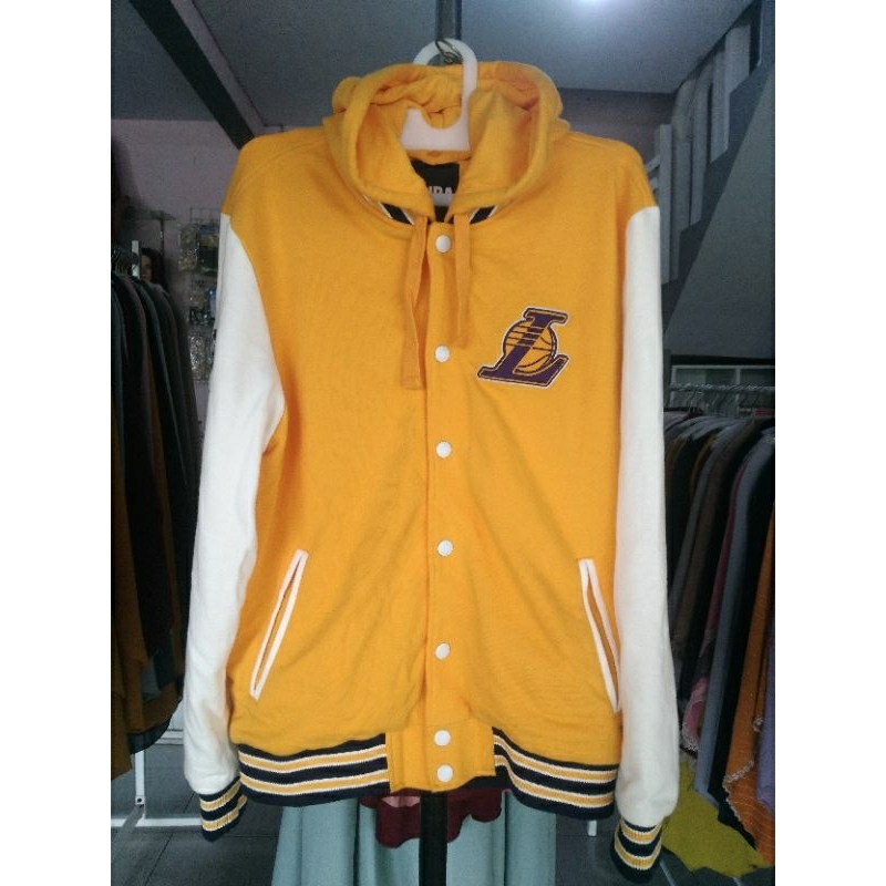 Pakaian Jaket Varsity NBA Lakers Yellow S****d Original