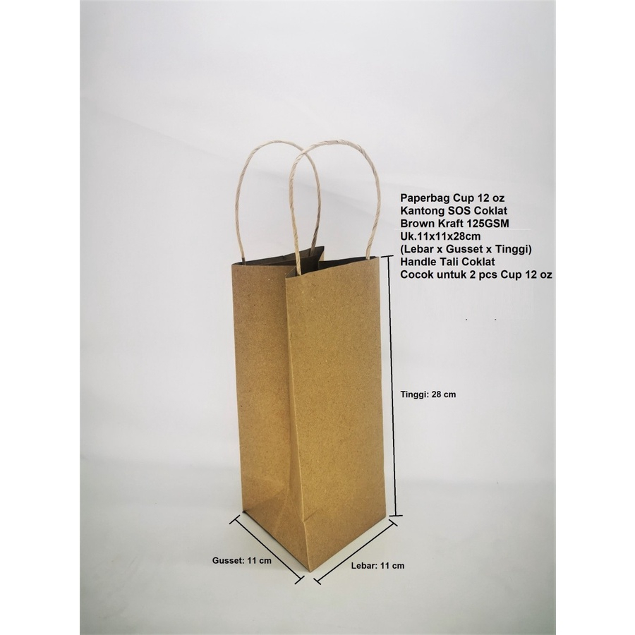

PB 10pcs Paperbag Brown 12oz Tali 11x11x28cm