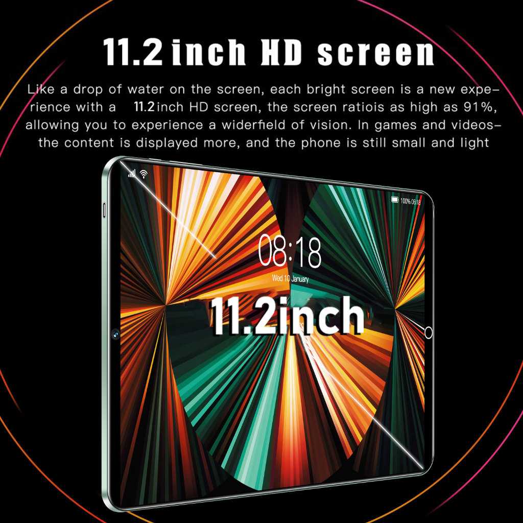Tablet baru 11.2inch【12GB+512GB】Galaxy pro11 untuk pembelajaran dan hiburan kantor ultra tipis SiM/WiFi tab Komputer tablet murah Tablet Android b