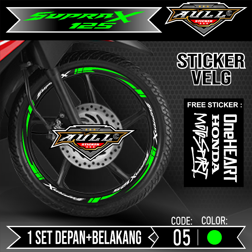 Stiker Cutting Velg Supra X 125 - Aksesoris Stiker Cutting Sticker List Velg Motor Honda Supra X 125