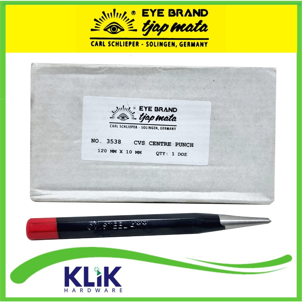 Tjap Mata Solingen Drip Center Punch - Pahat Besi Lancip 120 x 10 mm Penanda Titik