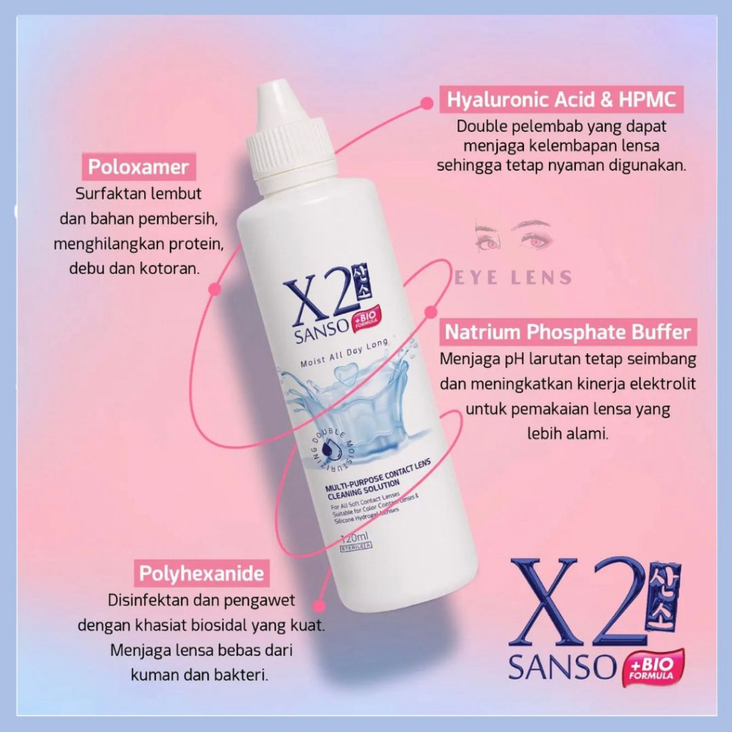 CAIRAN X2 SANSO 120 ML PEMBERSIH SOFTLENS / AIR SOFTLENS X2 120ML