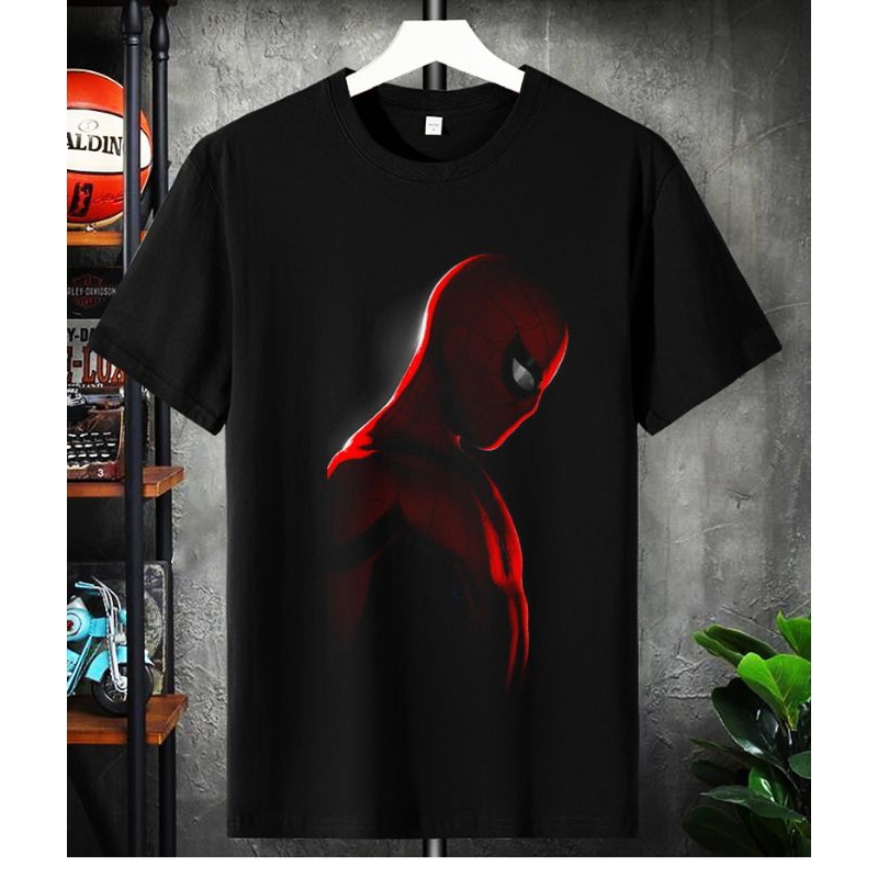 T-SHIRT KAOS SPIDERMAN HITAM COTTON ANAK DAN DEWASA