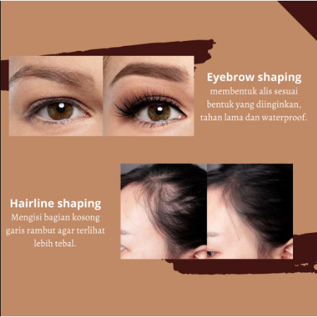 Eyebrow Powder Cetakan Alis Original Shaping Eyebrow / Stamp Alis Stempel Alis Instan Hairline And Waterproof With 10 Model Cetakan Alis Reusable And 2 Eyebrow Pen Brusheup