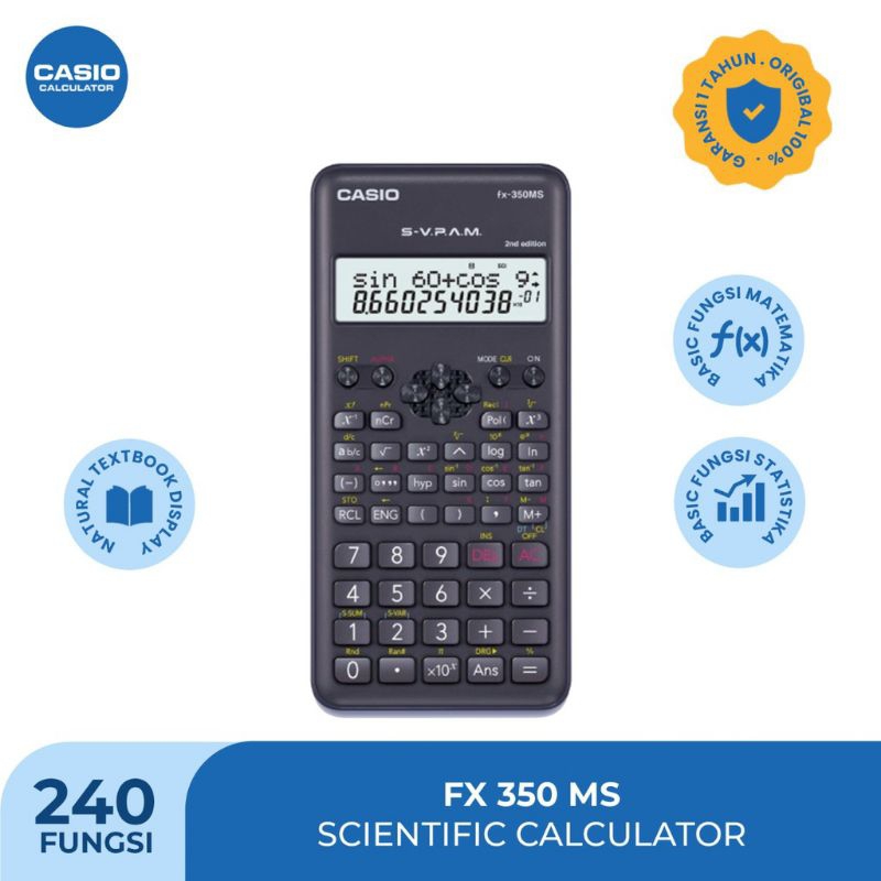 

Kalkulator Ilmiah CASIO FX-350MS 2nd Edition Scientific Calculator