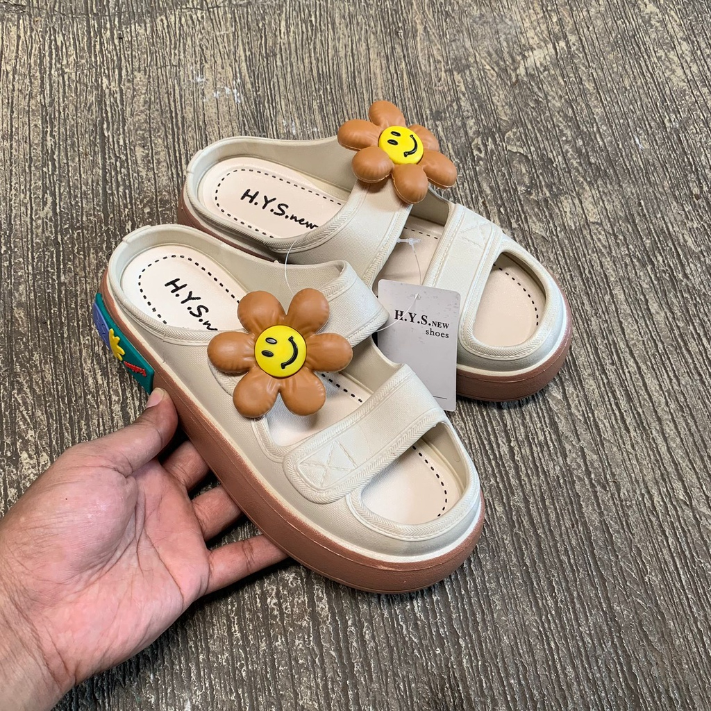 Sandal Wedges Viral / Sandal Karet Jelly Perempuan 029-1 / Sandal Wanita Terbaru/Sendal Karet Jelly Import HYS 029-1/Sendal Selop Korea Import
