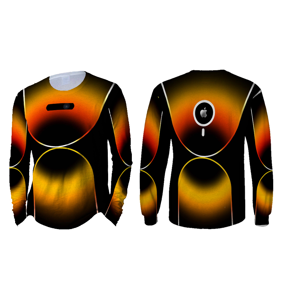 Kaos Baju Iphone Apple wallpaper Custom fullprint Lengan panjang