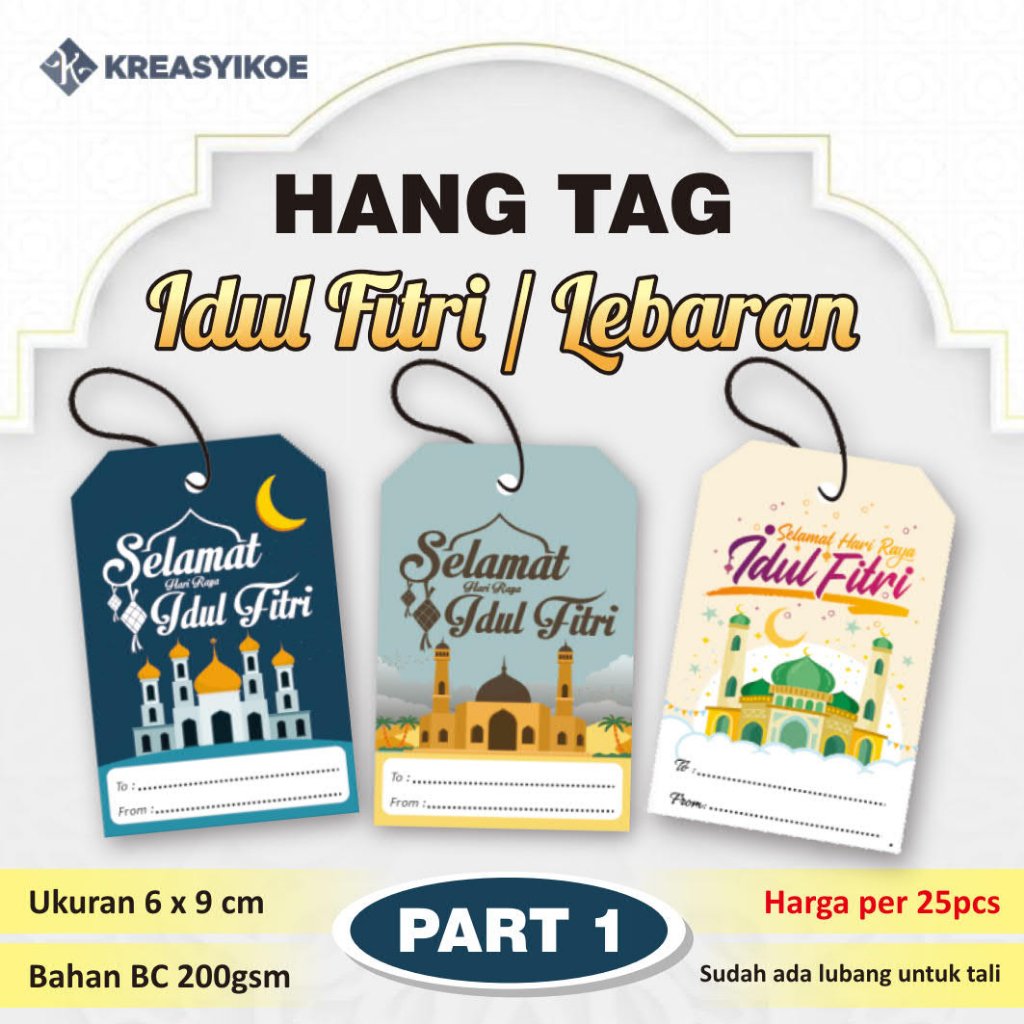 

[25pcs] Hang Tag Lebaran Idul Fitri Label Tag Baju Hampers Parsel Parcel Hadiah Kreasyikoe