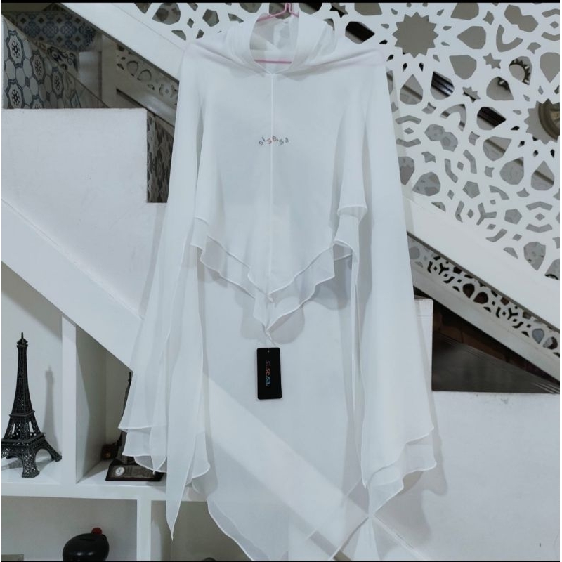 SISESA ORIGINAL KHIMAR Short Naomi Broken White Limited /Khimar Sisesa Putih Original MURAH