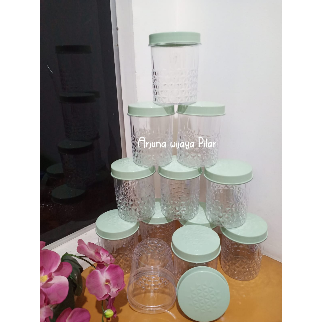 toples kristal daun  premium 1lsn toples lebaran + kerdus