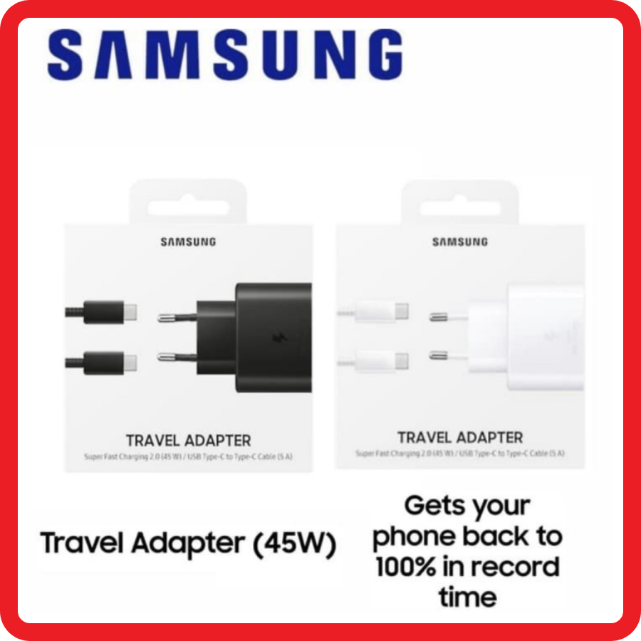 Charger Samsung Super Fast Charging 45W 5A PD USB Type C Original Samsung Tab S7 S20 Note 20 Ultra