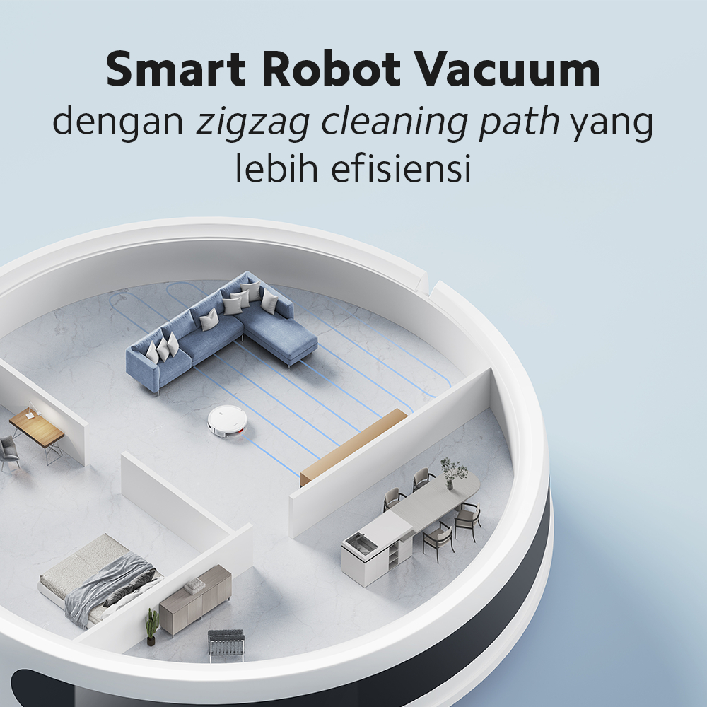 Official Xiaomi Robot Vacuum E10 Navigasi Presisi Daya Hisap 4000Pa Fitur Sapu dan Pel