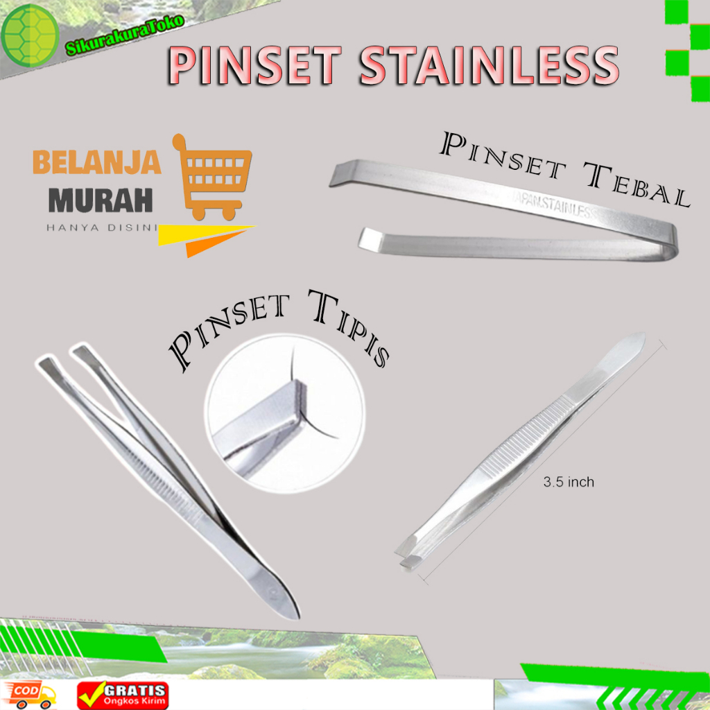 (SKR) PINSET STAINLESS MODEL JADUL / Pencabut Cabut Bulu Alis Kumis Jenggot