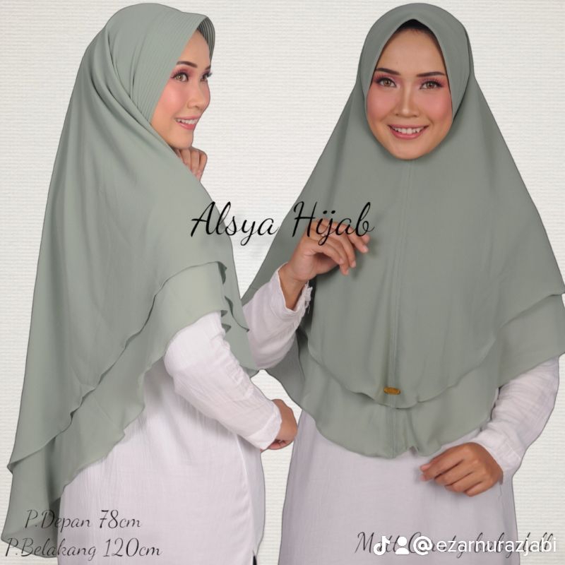 Jilbab syar'i Ghaziah Khimar 2 Layer ceruty babydoll