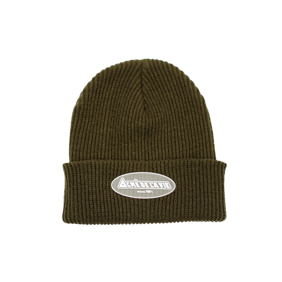 ADLV Army White Logo Beanie Authentic / Topi Kupluk Acme De La Vie HIjau Tentara Original