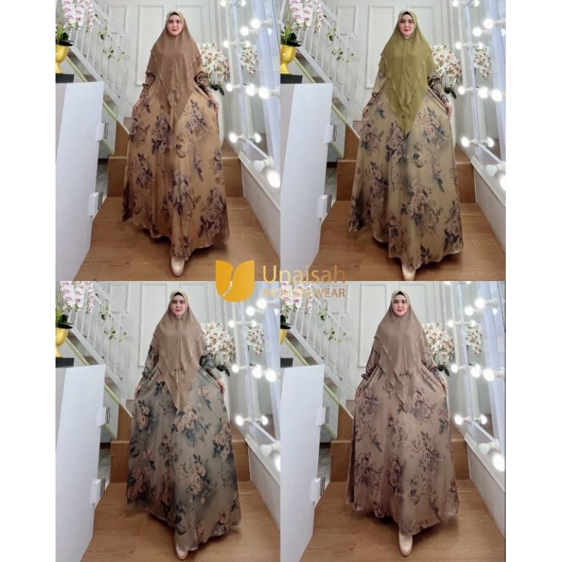 GAMIS UNAISAH U172 SET KHIMAR SYARI GAMIS ARMANI SILK UNAISAH U172 ORIGINAL UNAISAH