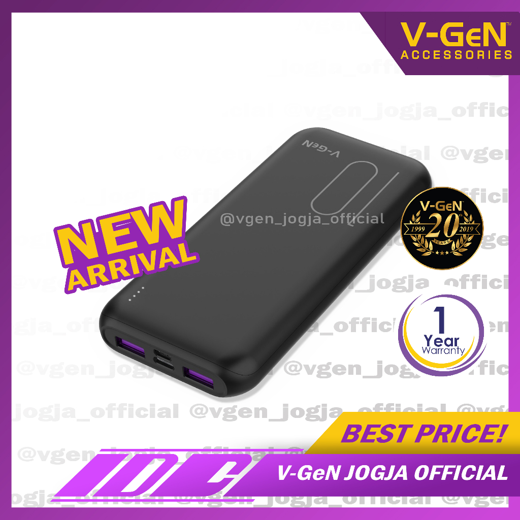 Powerbank V-GeN PB-V10K29 10.000 mAh Support Type C QC PD VOOC Turbo