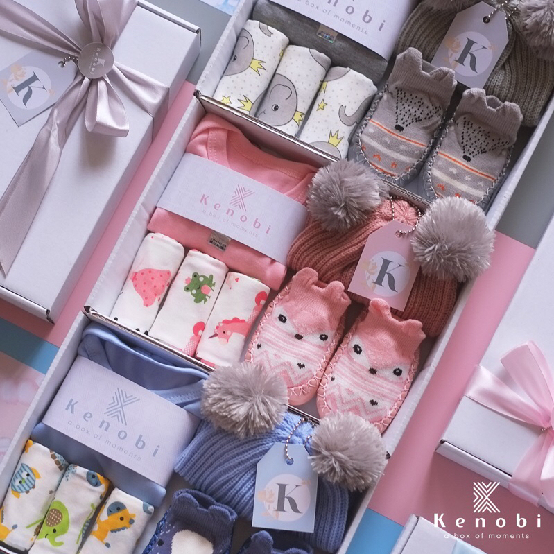 ✅COD NEW Baby Hampers | Kado Hadiah Lahiran | Hampers Bayi Newborn | Gift Box Baju / Jumper / Topi / Sepatu / Kaos Kaki Bayi Baby Girl Boy Perempuan Laki Laki Cewek Cowok [[ Kenobi Box]]