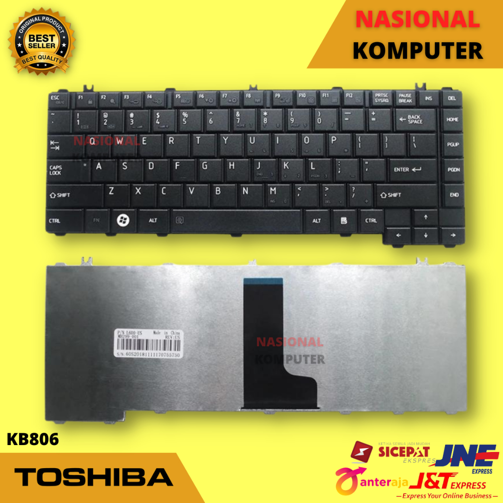 Keyboard Laptop Toshiba Satellite C600 C640 - Hitam