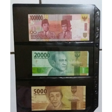 Refill Album map koleksi uang kertas paper money-isi 6 uang