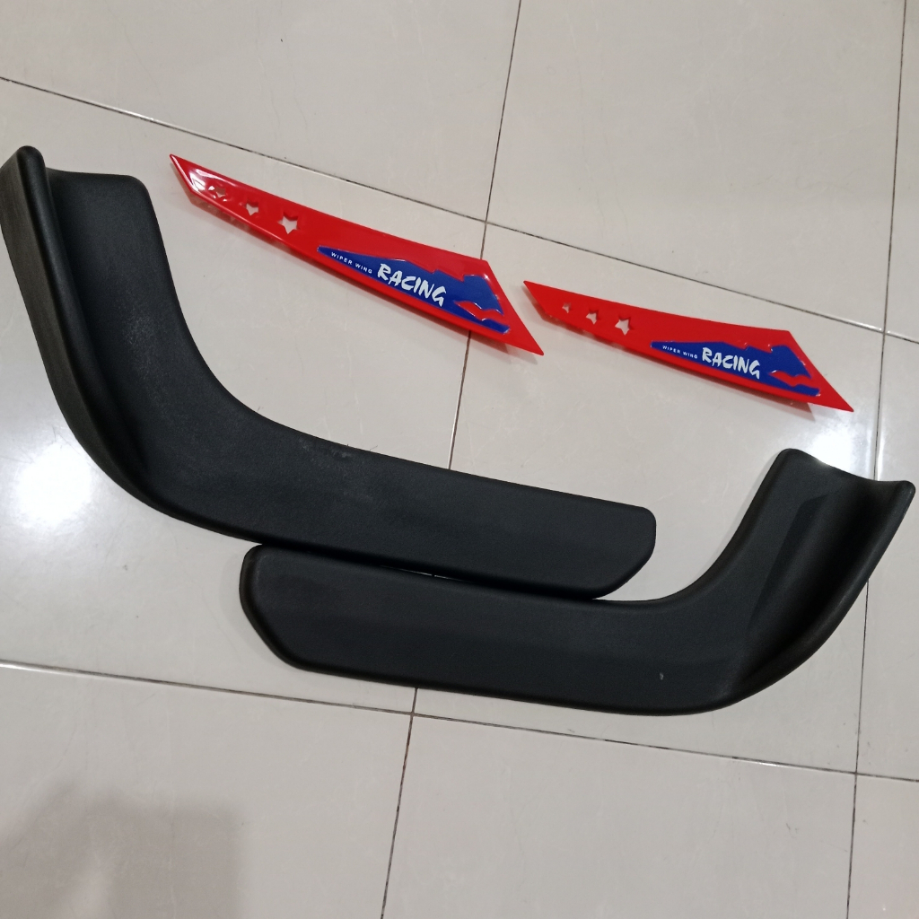 1 Pasang Wing Wiper Racing &amp; Winglet Lips Bumper Universal Truck Mobil