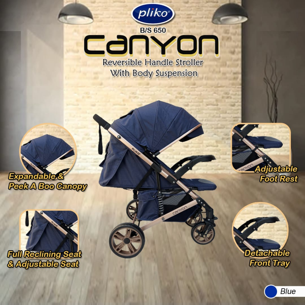 Stroller Pliko Canyon Reversible Stroller BS 650 Kereta Bayi Pliko bisa Hadap Ibu B/S650 Multifungsi