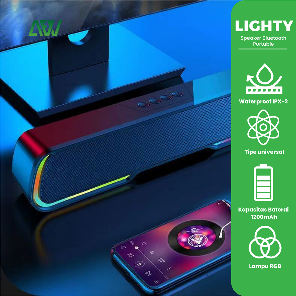 LIGHTY Speaker Bluetooth Portable Ultra Bass RGB Soundbox