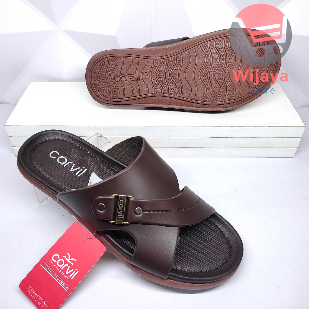 Carvil Dunhil Sandal Slop Pria Sendal Selop Kasual Pria Laki-Laki Original Carvil Desain Trendy Kulit Sintetis Berkualitas MARCUS REVINO ALAN ALFREDO