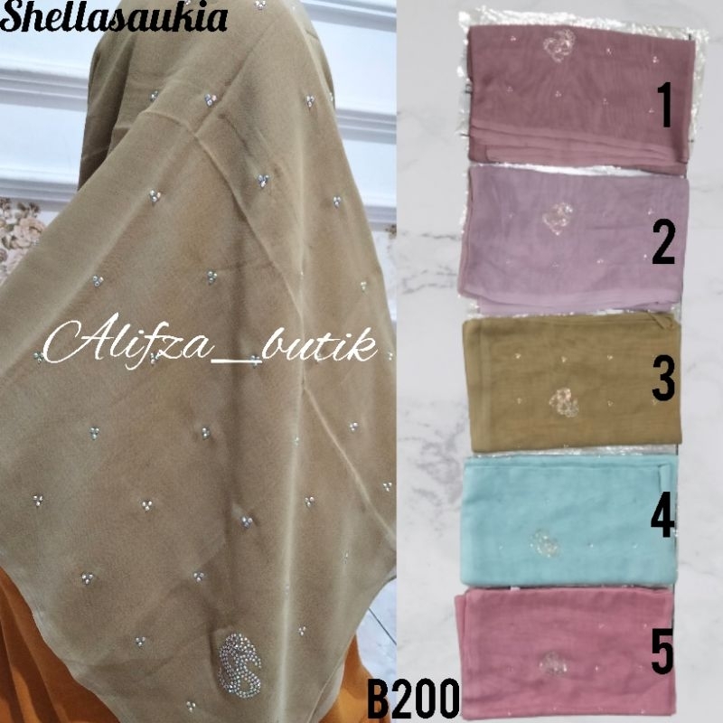 New Hijab Segi Empat Swarovski Shellasaukia