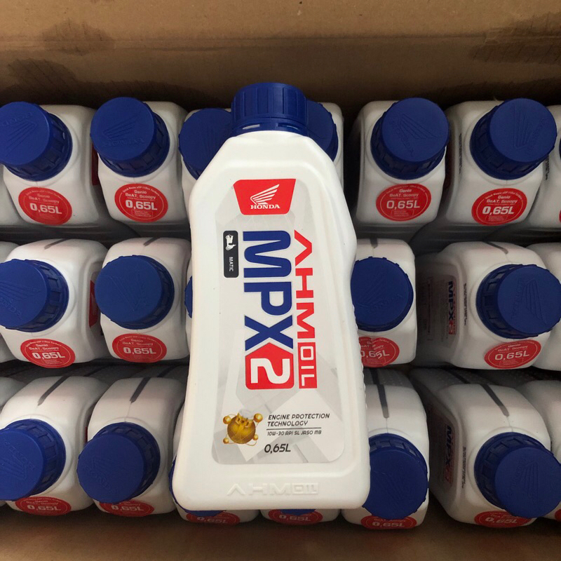 Oli AHM MPX2 0,65 Liter, 1 dus = 24 botol, untuk Genio, Beat, Scoopy.