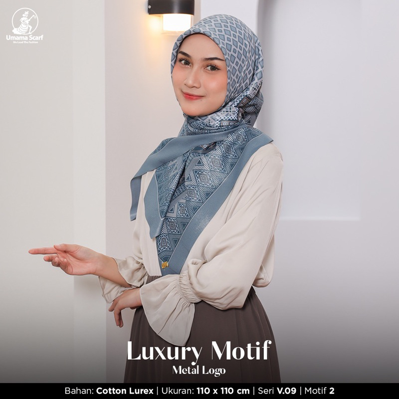 HIJAB SEGIEMPAT LUXURY MOTIF ICON METAL LOGO V.09