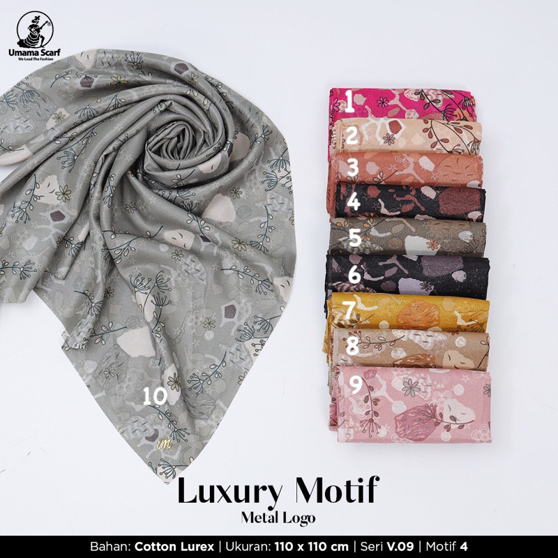 HIJAB SEGIEMPAT LUXURY MOTIF ICON METAL LOGO V.09